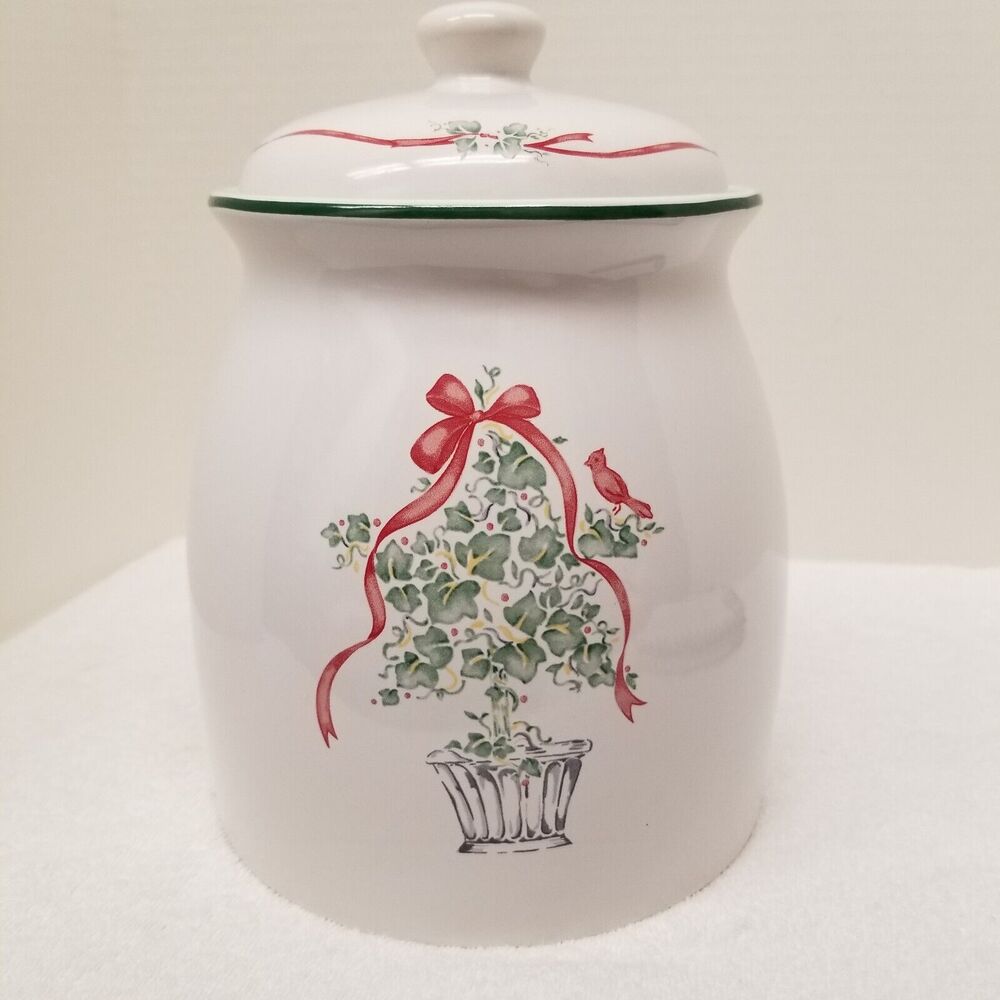 Corelle Coordinates Calloway Holiday Ivy cookie jar by Jay Imports 10" EUC